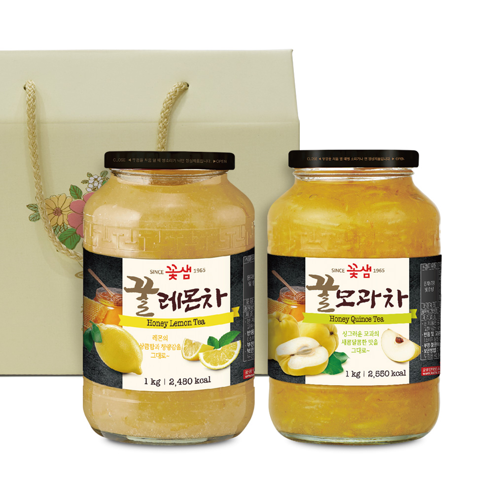 차예마을 레몬 모과 꿀 과일 청 2종 차선물세트