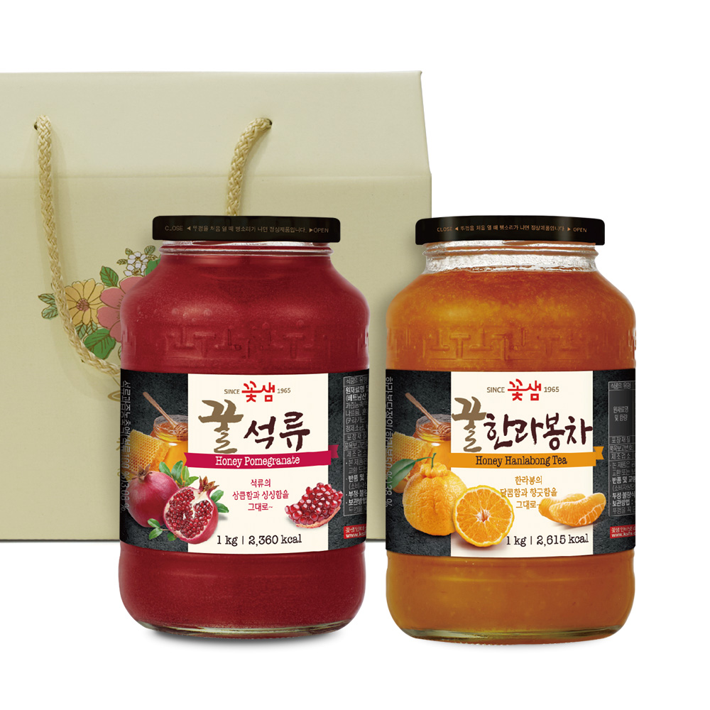 차예마을 석류 한라봉 꿀 과일 청 2종 차선물세트