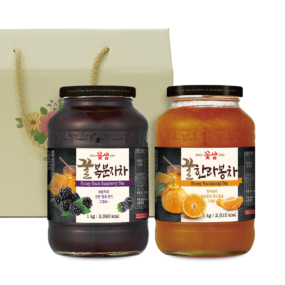차예마을 복분자 한라봉 꿀 과일 청 2종 차선물세트