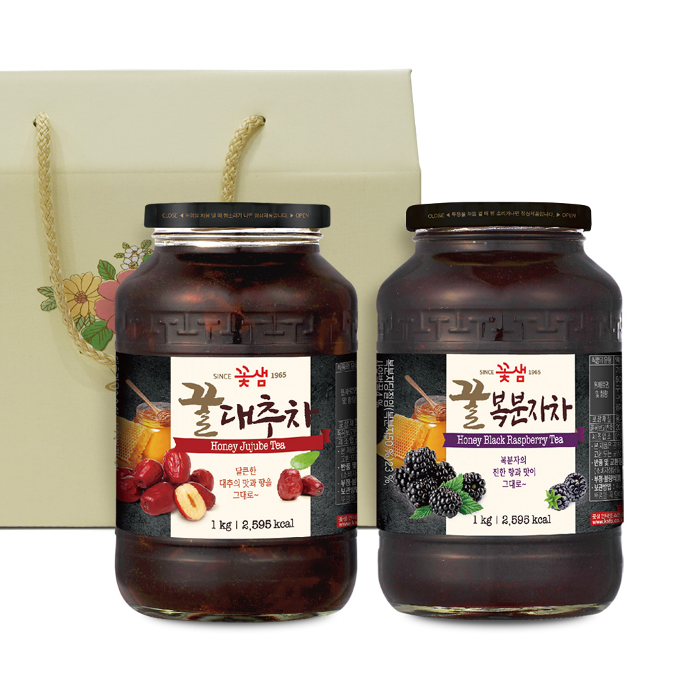 차예마을 대추 복분자 꿀 과일 청 2종 차선물세트